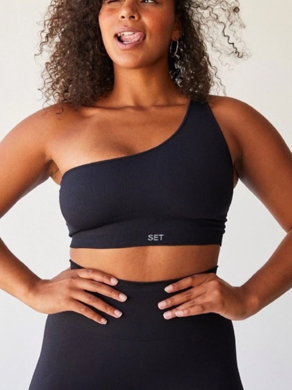 Set active sculptflex one shoulder sports bra